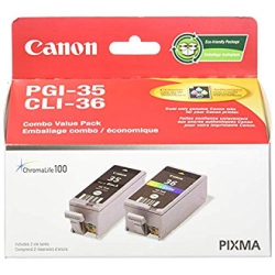CANON Genuine Pgi-35 And Cli-36 Ink Cartridge Value Pack And Tri-Colour - 1509B011 In Black