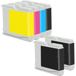 INKFIRST 6 ® Compatible Ink Cartridges Lc51Bk Lc51C Lc51M Lc51Y Replacement for Brother Lc51 Dcp-130C Dcp-330C 1Set+2Bk