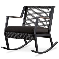 REAL FLAME Calvin Aluminum Patio Rocker In (Set Of 2) In Black