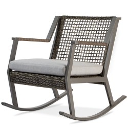 REAL FLAME Calvin Aluminum Patio Rocker In (Set Of 2) In Gray