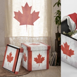HOMYLIN Gavin Maple Leaf Folding Storage Ottoman