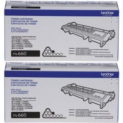 BROTHER Tn660 Toner Cartridge High Yield for Laser Printer - 2 Pack In Black