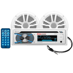 BOSS AUDIO Mck508Wb.6 Package W-Mr508Uabw Receiver, 2 Mr6W Speakers & Mrant10 Antenna