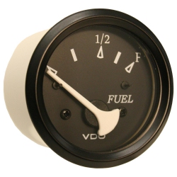 VDO Allentare Fuel Level Gauge - Use W-Marine 240-33 Ohm Fuel Senders - 12V - Bezel In Black
