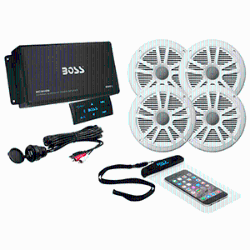 BOSS AUDIO Ask904B.64 4-Channel Bluetooth Amplifier W/4 Speakers