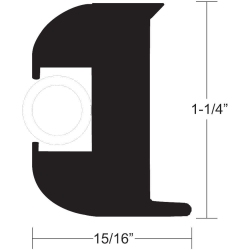 TACO METALS Taco Flex Vinyl Rub Rail Kit - W-White Insert - 50' - 1-1-4" X 15-16" In Black