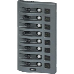 BLUE SEA SYSTEMS Sea 4378 Weatherdeck Water Resistant Circuit Breaker Panel - 8 Position - Grey