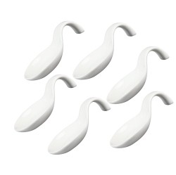 HEIM CONCEPT Porcelain Appetizer / Tasting Spoons - Set Of 6 In White