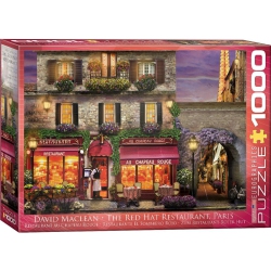 EUROGRAPHICS The Hat Restaurant Paris By David Mc Lean 1000-Piece Puzzle In Red