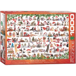 EUROGRAPHICS Holiday Cats 1000-Piece Puzzle