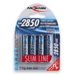 ANSMANN Slimline Nimh Rechargeable Battery 2850Mah - Aa (4-Pack)
