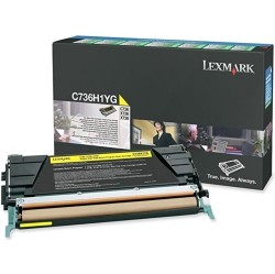 LEXMARK C736 X736 X738 Yellow. Toner Cartridge, High-Yield, Return Program (C736H1Yg)