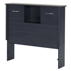 SOUTH SHORE CANADA South Shore Ulysses Twin Bookcase Headboard (39") With Sliding Doors, Blueberry