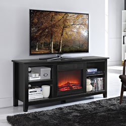 60 Fireplace Tv Stand Black, Tv Stand With Fireplace Canada