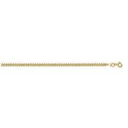 PRICE-HUT 10K Gold Solid Curb Link 16" Length 1.2 MM Italian Chain In Yellow