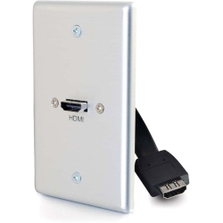 C2G Single Gang Wall Plate With HDMI Pigtail Aluminum