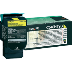 LEXMARK C540H1Yg High Yield Original Toner Cartridge for C540, C543, C544, C546Dtn, X543, X544, X546Dtn In Yellow