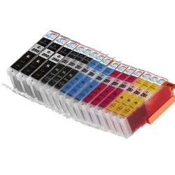 INK & TONER 15 Pack - Compatible Ink Cartridges for Canon Pgi-250 & Cli-251 Xl Inkjet Cartridge Compatible With Canon Pixma Mg5420 Mg5450