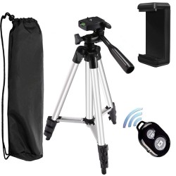 PEYOU Tripod, ® 42" Lightweight Aluminum Camera Tripod + Universal Smartphone Holder Mount + Bluetooth Wireless Remote Control