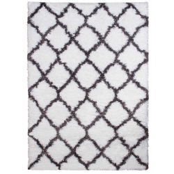 AG HOME Kerrisdale Lattice 5'3" X 7'7" Shag Area Rug - In White