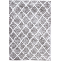 AG HOME Kerrisdale Lattice Shag Area Rug 3'11"x5'7" In Grey