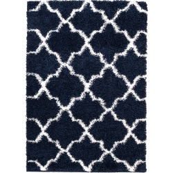 AG HOME Victoria Lattice 7'9" X 10'8" Shag Area Rug - In Navy