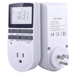 MEGAPOWER 15A 1800W 24 Hour Digital Timer Socket, 7 Day Digital Programmable Switch With 3-Prong Outlet for Lights And Appliances