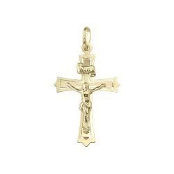 PRICE-HUT 10K Gold Religious Classic Italian Cross In Cross Pendant With Crucifix In Yellow