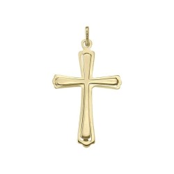 PRICE-HUT 10K Gold Flat Religious Classic Italian Cross In Cross Pendant In Yellow