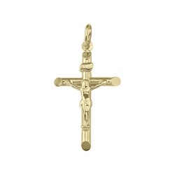 PRICE-HUT 10K Gold Religious Italian Cross With Crucifix In Yellow