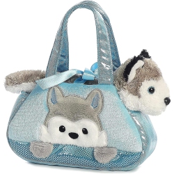 AURORA World Fancy Pals Pet Carrier, Peek-A-Boo Husky