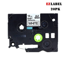 EZLABEL 20 Pack Brother Tze231 Black On Laminate Label Compatible 12Mm(1/2") X 8M In White