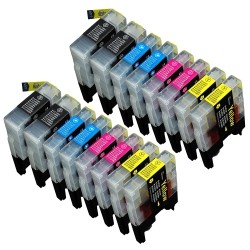 XHORIZON 16 Pack Compatible Brother Lc-61, Lc-65 4 Black, 4 Cyan, 4 Magenta, 4 for Use With Brother Mfc-J410, Dcp-145C, Dcp-165 In Yellow