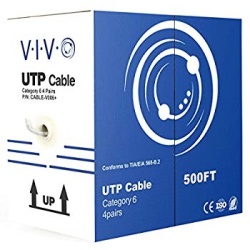 VIVO New 500 Ft Bulk Cat6 (Cca) Ethernet Cable Wire Utp Pull Box 500Ft Cat-6 (Cca) ~ (Cable-V006) In Grey