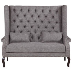 Brassex Fabric Tufted Accent Loveseat - Grey