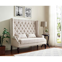 Brassex Fabric Love Seat - Beige