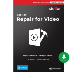 STELLARDATARECOVERY Stellar Repair for Video Software | for Windows | Standard | Repairs Unlimited Corrupt Videos | 1 Device, 1 Yr Subscription |
