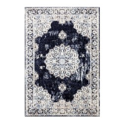LA DOLE RUGS Florence Ivory Traditional Area Rug 3'11" X 5'3" In Navy