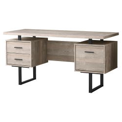 MONARCH Computer Desk 60"l Taupe Wood Grain Metal In Black