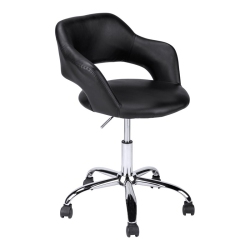 MONARCH CANADA Office Chair Chrome Metal Hydraulic Lift Base In Black