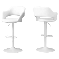 MONARCH Contemporary Hydraulic Lift Barstool - Metal In White