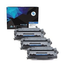 GOTONERS 3Pk HP New Compatible Ce255A (55A) Standard Yield Toner Cartridge for HP Laserjet P3015/3010 In Black