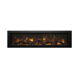 AMANTII Bi-40-Deep-Xt – 40″ Wide – Deep Indoor Or Outdoor Built-In Only Electric Fireplace With Steel Surround In Black