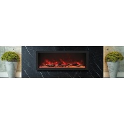 AMANTII Bi-60-Deep-Xt – 60″ Wide – Deep Indoor Or Outdoor Built-In Only Electric Fireplace With Steel Surround In Black