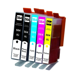 MAX SAVING - 5 Ink Cartridges Compatible for HP564, HP 564Xl Black, Cyan, Magenta (High Capacity), (564Xl) In Yellow