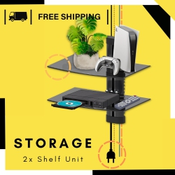 TEXONIC Av Component Wall Mount: Two-Tier Floating Shelf for Stylish Storage
