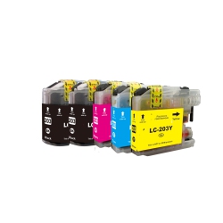 UNBRAND Max Saving - 5 Ink Cartridge Compatible Lc203Xl for Brother Lc203 Xl Lc-203Xl Lc201 Mfc-J4320Dw, Mfc-J4420Dw, Mfc-J460Dw, Mfc-J4620Dw, Mfc-J480Dw