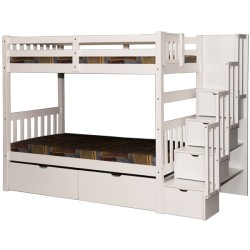 SCANICA Stairway Twin Over Twin Bunk Bed With Drawers