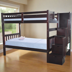 SCANICA Bunk Bed Stairway Twin Over Twin With Trundle