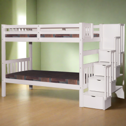SCANICA Bunk Bed Stairway Twin Over Twin With Trundle